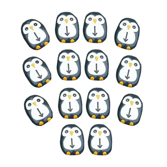 Pre-Coding Penguin Stones, Set of 18 {1}