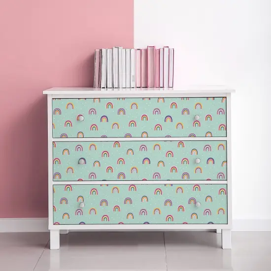 Peel and Stick Decorative Paper Roll, 17-1/2" x 10 ft, Oh Happy Day Rainbow {5}