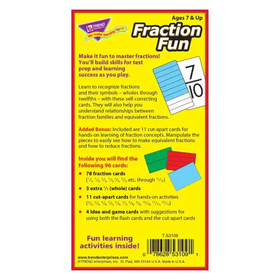Fraction Fun Skill Drill Flash Cards, 3 Packs {5}