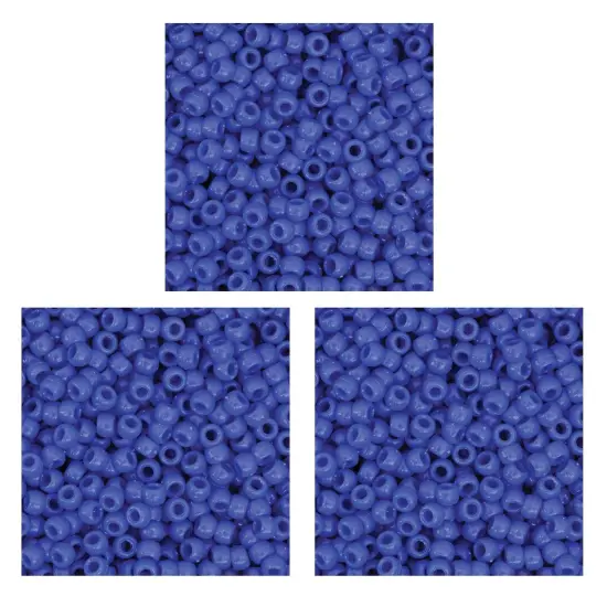 Pony Beads, Blue, 6 mm x 9 mm, 1000 Per Pack, 3 Packs {1}