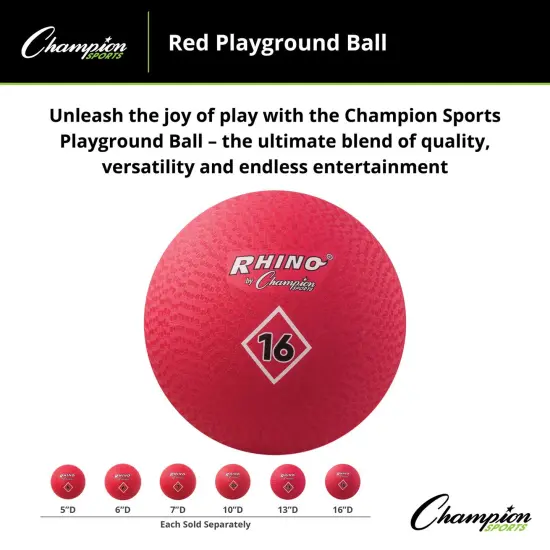 Playground Ball, 16", Red {2}