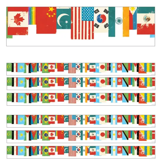 All Are Welcome Flags Straight Borders, 36 Feet Per Pack, 6 Packs {1}