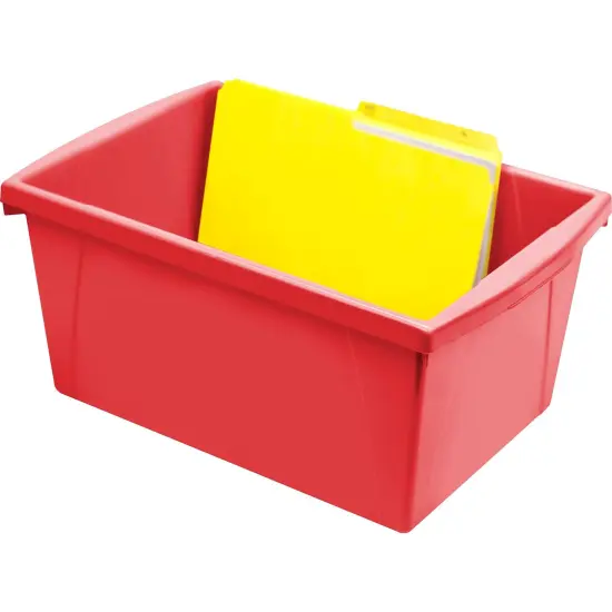 Medium Classroom Storage Bin, Red, Pack of 2 {5}
