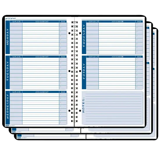 Non-Dated Student Planner/Assignment Book, Pack of 3 {1}