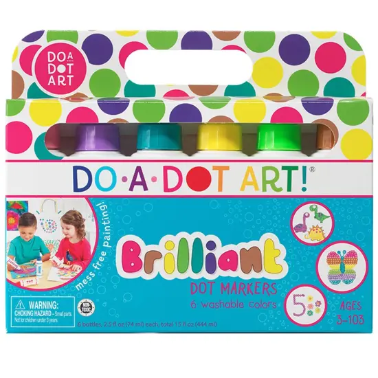 Washable Brilliant Dot Markers, 6 Colors {1}