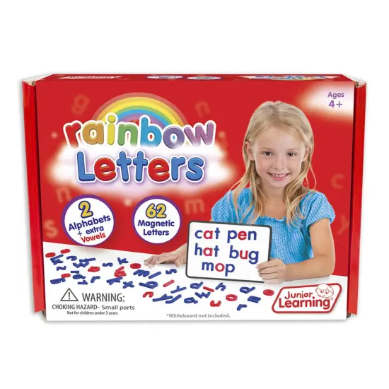 Rainbow Letters, Magnetic, 62 Per Pack, 3 Packs {2}