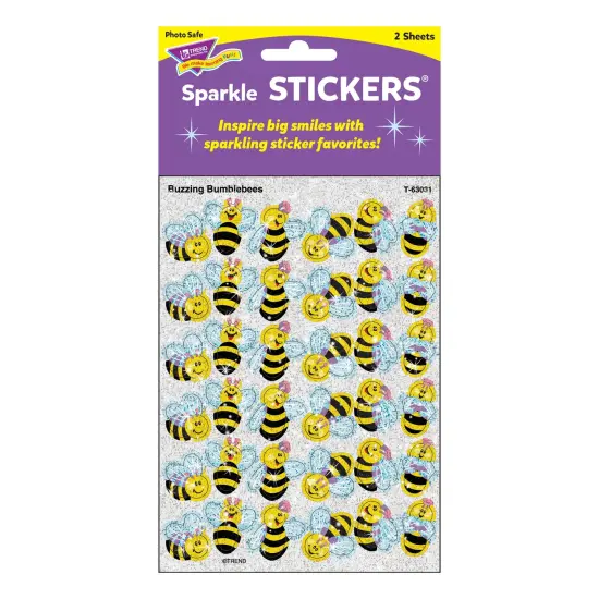 Buzzing Bumblebees Sparkle Stickers&reg;, 72 Per Pack, 12 Packs {3}
