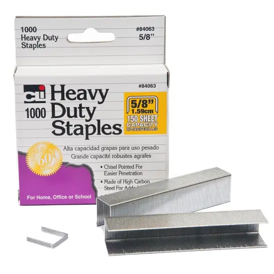 Extra Heavy Duty Staples, 5/8", 1000 Per Pack, 6 Packs {2}