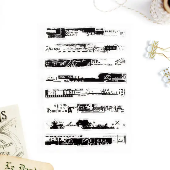 Distressed Grunge Slim Collages, Clear Stamps 4x6 inch by Wintertime Crafts {2}