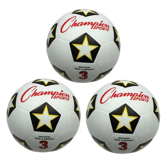 Rubber Soccer Ball, Size 3, Pack of 3 {1}