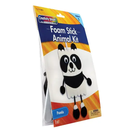 Foam Stick Animal Kit, Panda, 7" x 11.25" x 1", 6 Kits {4}