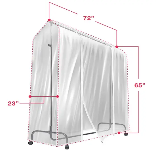 Sorbus 6 ft Clear Garment Rack Cover - Garment Coat Hanger Protector Clothing Storage for Dresses, Suits, Coats, and more {6}