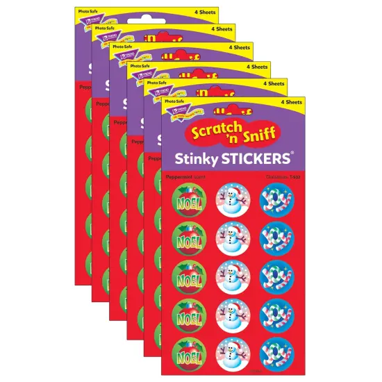 Christmas/Peppermint Stinky Stickers&reg;, 60 Per Pack, 6 Packs {1}