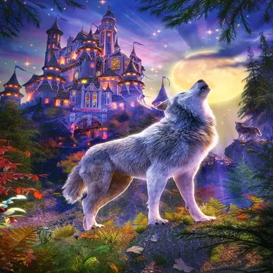 1000 Piece Jigsaw Puzzle, Wolf Castle, Fantasy Puzzle, Castle at night, Adult Puzzle, Castorland C-104178-2 {2}