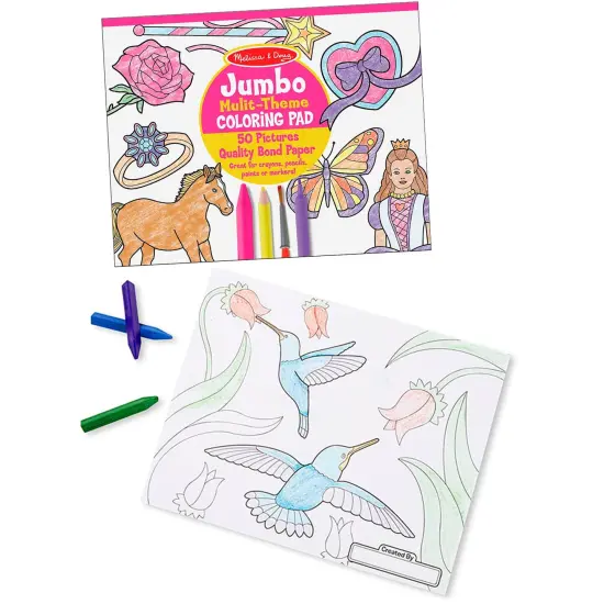 Jumbo Multi-Theme Coloring Pad, 11" x 14", Pink, Pack of 6 {2}