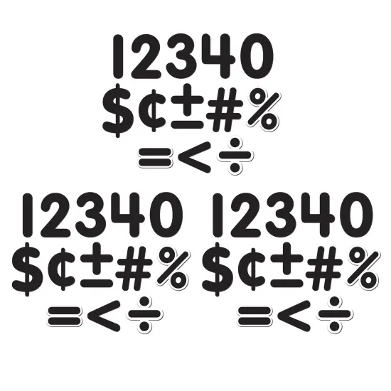 Black Classic 2-1/2" Magnetic Numbers, 65 Pieces Per Pack, 3 Packs {1}