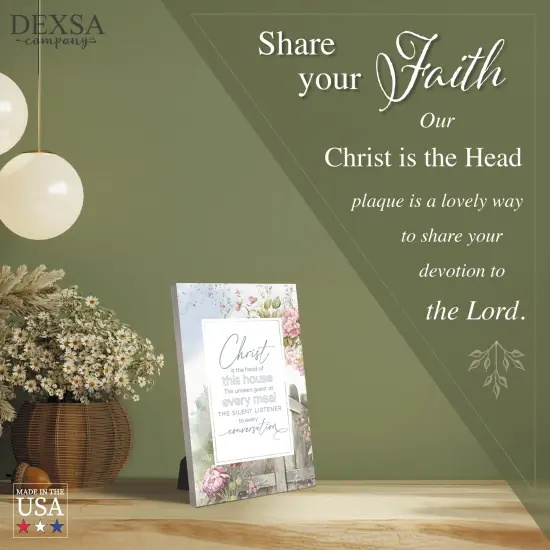 Christ Is The Head Wood Plaque with Easel and Hook Wall Tabletop Art - 6 inches x 9 inches {4}