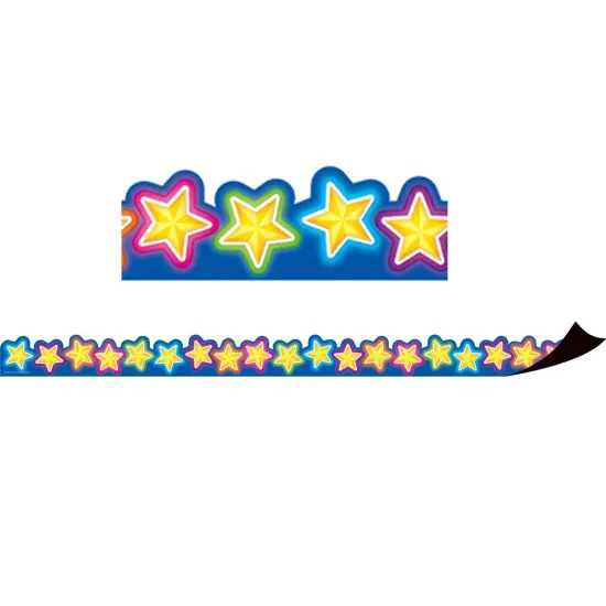 Magnetic Borders, Neon Stars, 24 Feet Per Pack, 3 Packs {2}