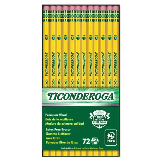 Original Ticonderoga&reg; Pencils, No. 2 Soft, Unsharpened, Box of 72 {2}