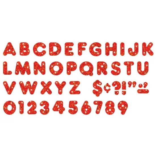 Red Sparkle 4" Casual Uppercase Ready Letters&reg;, 3 Packs {2}