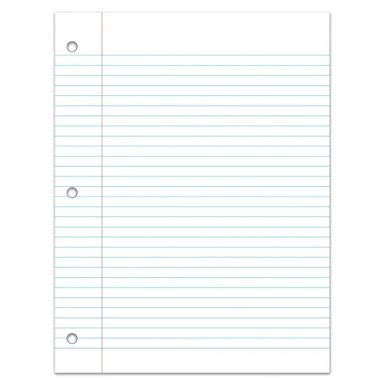 Filler Paper, College Ruled, 8" x 10-1/2", White, 100 Sheets Per Pack, 12 Packs {2}