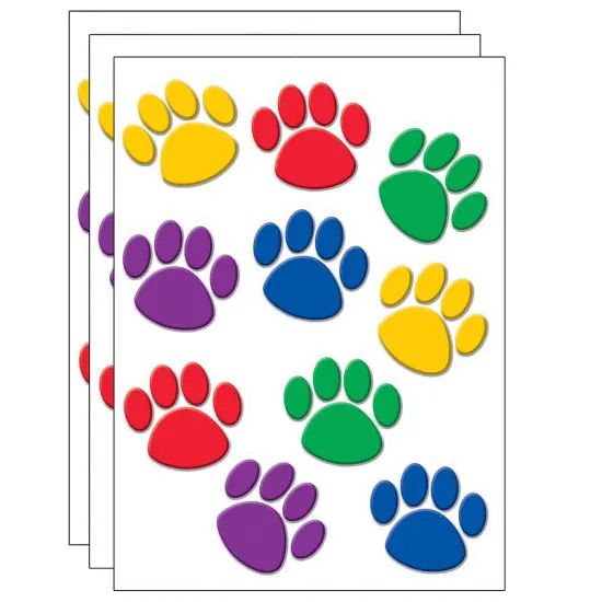 Colorful Paw Print Accents, 30 Per Pack, 3 Packs {1}