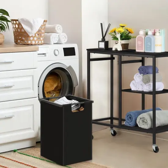 Black Laundry Basket with lid {6}