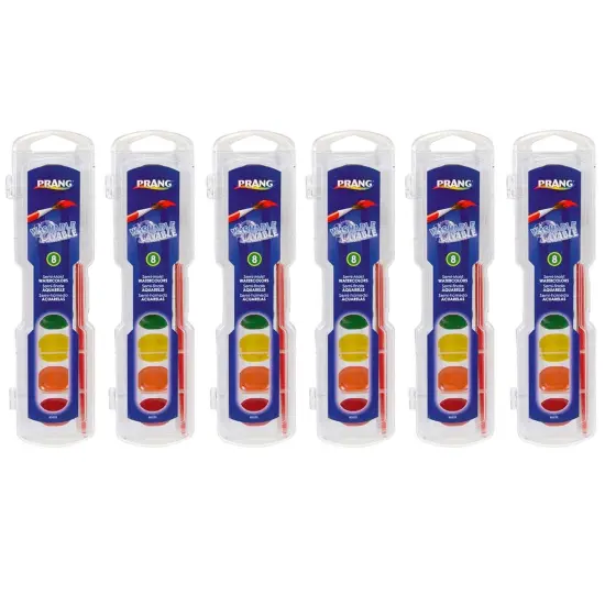Semi-Moist Washable Watercolor Set, 8 Colors Per Set, 6 Sets {1}