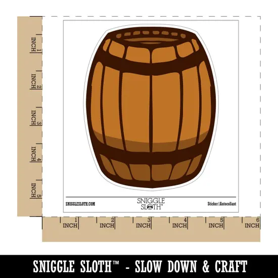 Wooden Barrel Wine Cask Storage Waterproof Vinyl Phone Tablet Laptop Water Bottle Sticker Set - 5 Pack {1}