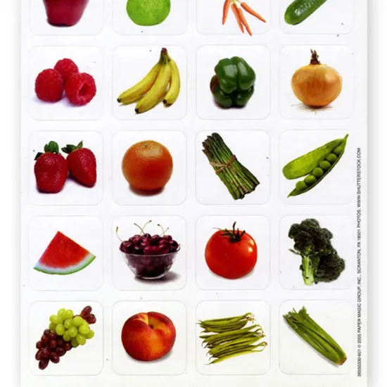 Fruits & Vegetables Theme Stickers, 120 Per Pack, 12 Packs {3}