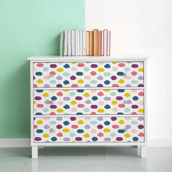 Peel and Stick Decorative Paper Roll, 17-1/2" x 10 ft, Oh Happy Day Clouds {6}