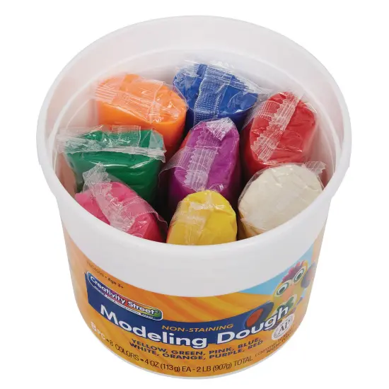 Modeling Dough, 8 Assorted Colors, 4 oz. Per Piece, 8 Pieces Per Pack, 3 Packs {6}