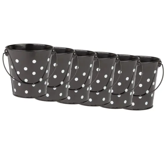Black Polka Dots Bucket, Pack of 6 {1}
