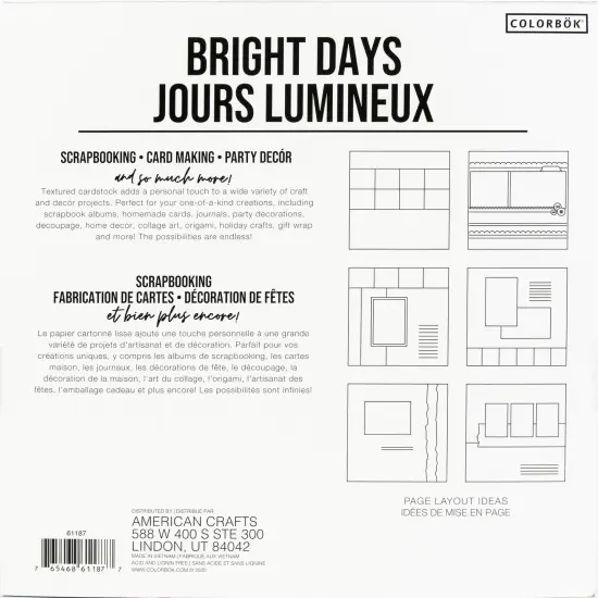 Colorbok Textured Cardstock Pad 12"X12" 30/Pkg-Bright Days {3}