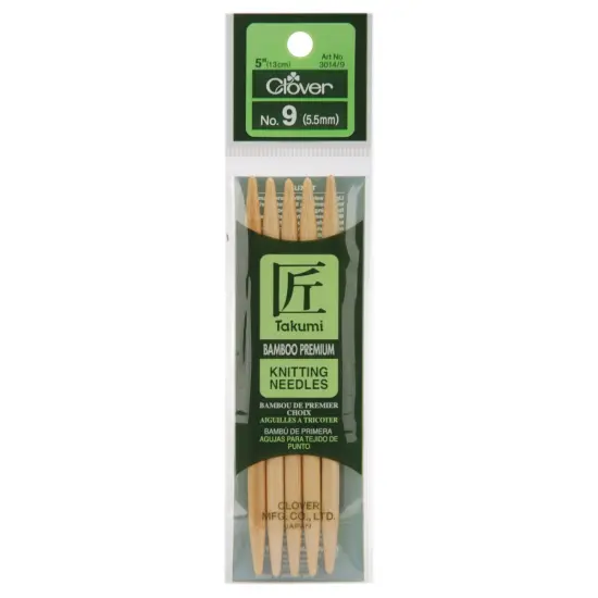 Takumi Bamboo Double Point Knitting Needles 5" 5/Pkg-Size 9/5.5mm {1}