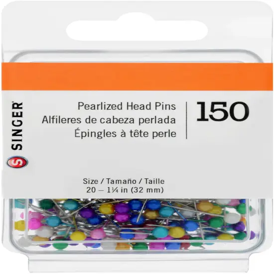 SINGER Pearlized Straight Pins-Size 20 150/Pkg {1}