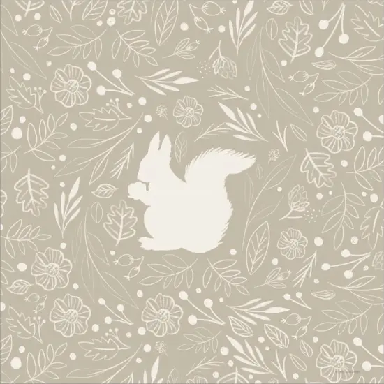 Floral Squirrel by Lady Louise Designs 12" x 12" Canvas Wall Art {2}