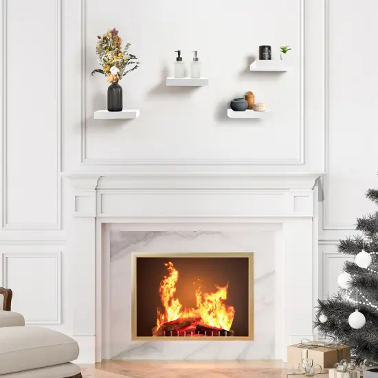 Sorbus 4 Pack 9" Floating Shelves, Wall Shelves for Bedroom, Kitchen, Living Room, Bathroom Shelves Over The Toilet White {5}