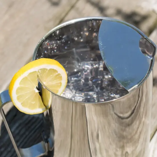 Lindy's Stainless Steel Pitcher, Retro Style with Ice Guard for Servings Drinks {4}