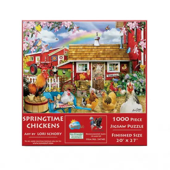 Sunsout Springtime Chickens 1000 pc Jigsaw Puzzle 34740 {4}