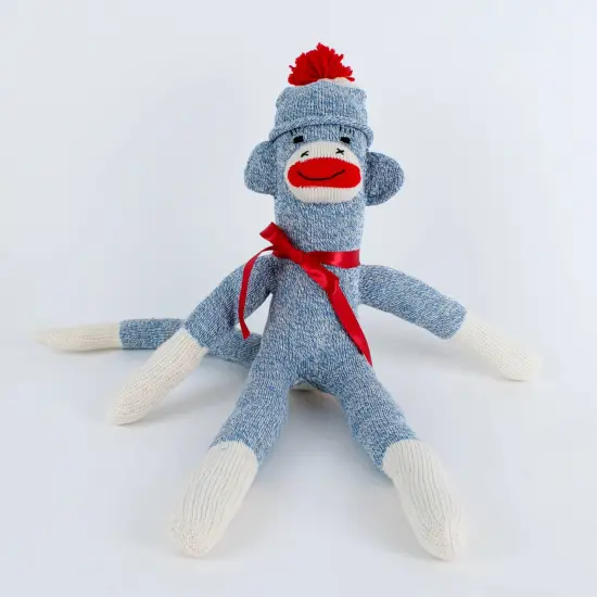 Lehman's Stuffed Monkey Rockford Red Heel Handmade 24 inch Blue {1}