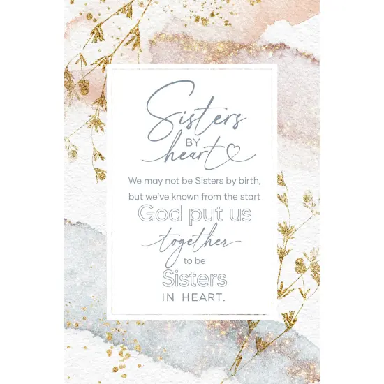 Sisters By Heart Wood Plaque with Easel and Hook Wall Tabletop Art - 6 inches x 9 inches {1}