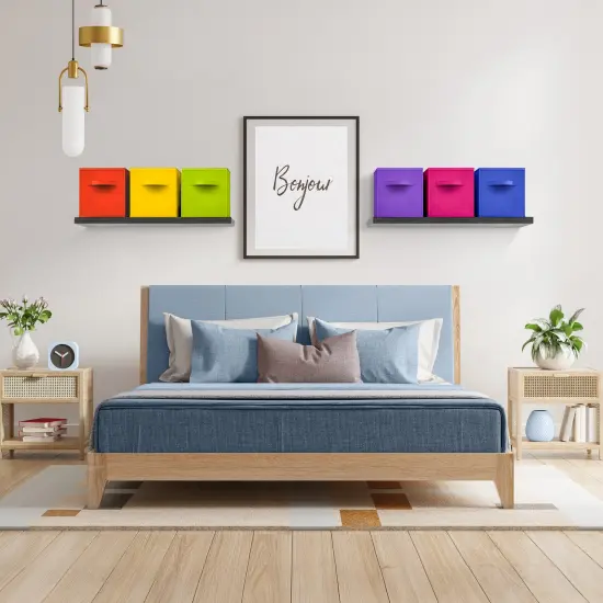 Sorbus 6 Pack 13 Inch Foldable Storage Cubes with Handles- for Organizing Home, Shelves, Nursery, Playroom, Closet and More Bright Rainbow {2}