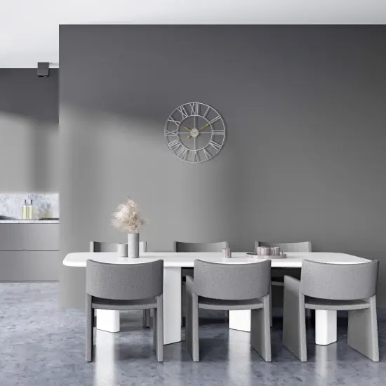 Sorbus Wall Clock for Living Room Decor - Roman Numeral Wall Clock for Kitchen - 12 inch Wall Clock Decorative Silver {5}