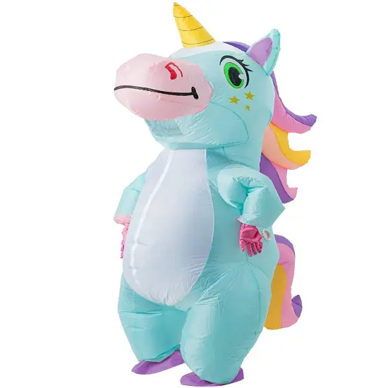 Adult's Blue Unicorn Inflatable Costume {1}