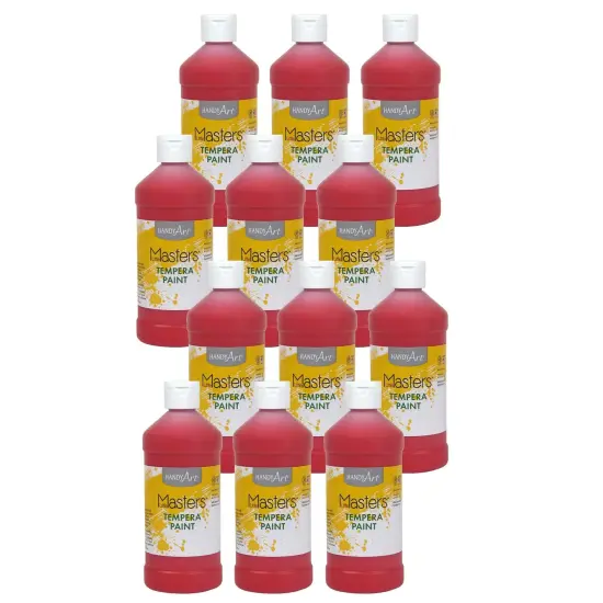 Little Masters&reg; Tempera Paint, Red, 16 oz., Pack of 12 {1}