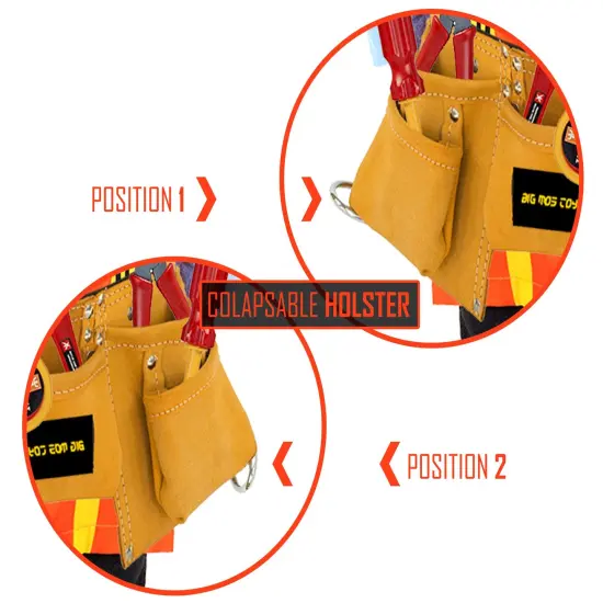 Big Mo's Toys Tool Belt - Kids Brown Faux Suede Pretend Play Belt for Tools with Adjustable Strap {4}