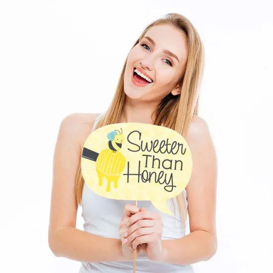 Big Dot of Happiness Honey Bee - Baby Shower or Birthday Party Photo Booth Props Kit - 20 Count {4}