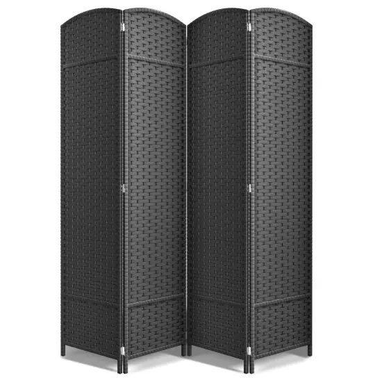 Sorbus 4 Panel Room Divider Panel, 6 ft. Tall Extra Wide Double Hinged Panels - Folding Privacy Screens Grayline {1}
