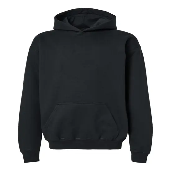 Gildan&reg; Softstyle Youth Midweight Hooded Sweatshirt Black {1}